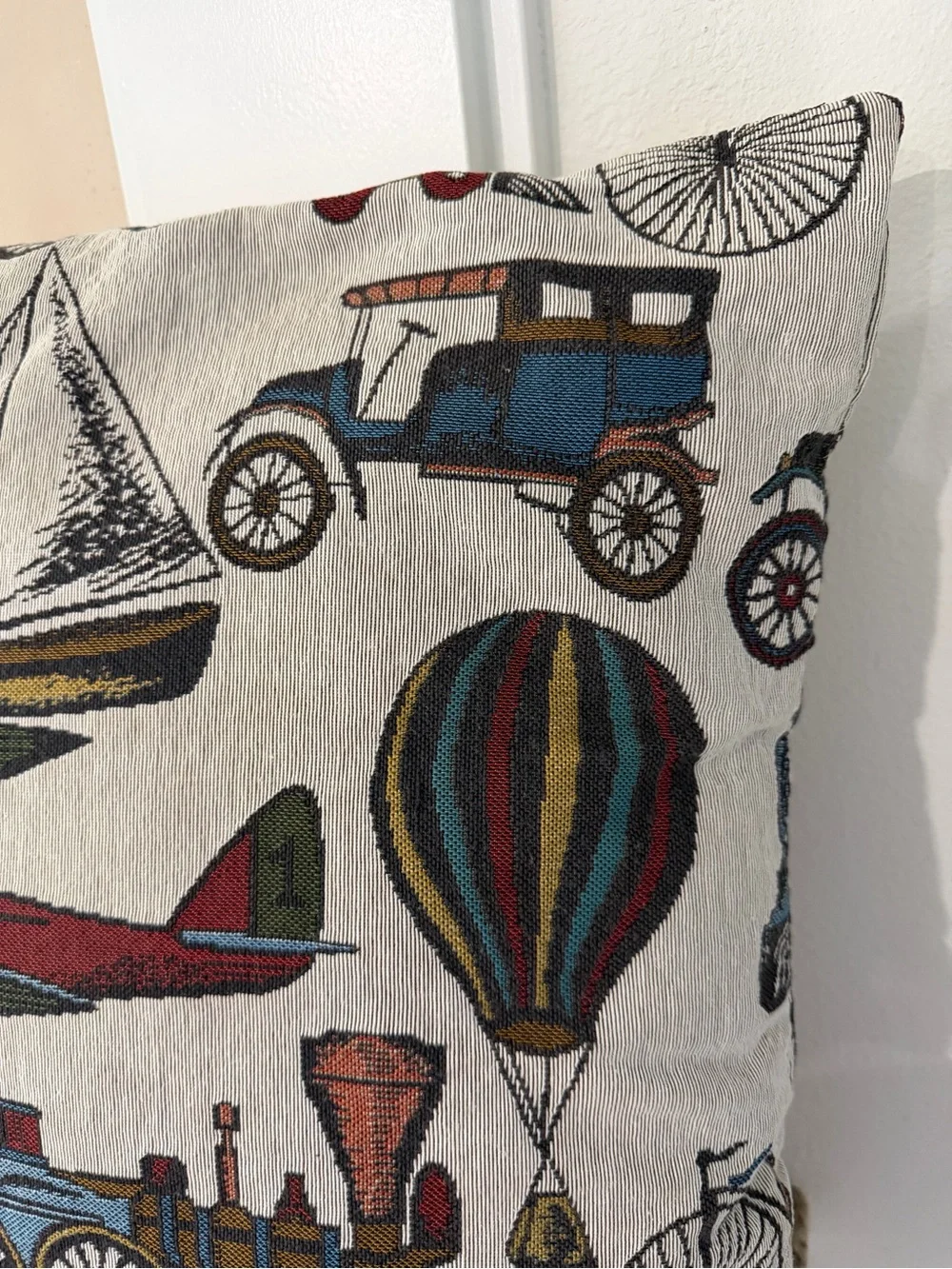 Vintage Transportation Decorative Throw Pillow - Multicolor